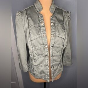 White House Black Market Gray Utility Jacket